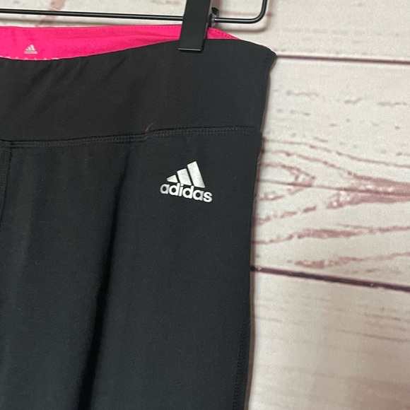 Adidas Climalite Cropped Leggings Black Size Medium - Picture 3 of 6
